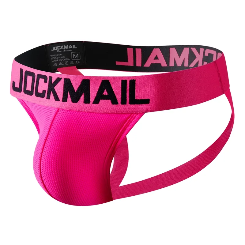 JOCKMAIL 2022 New Sexy Low Waist Sports Men's Underwear Solid Color Breathable Casual Men's Shorts Gay Bikini Jockstraps
