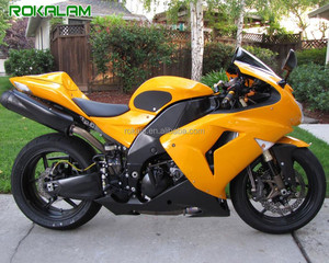 Kit de Carenado para Motocicleta <span class=keywords><strong>Kawasaki</strong></span> <span class=keywords><strong>Ninja</strong></span> <span class=keywords><strong>ZX10R</strong></span> 06 07 ZX-10R ZX 10R 2006 2007, Color Amarillo y Negro - Product Image 1