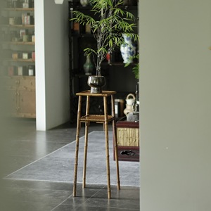 Soporte para flores de bambú, estilo chino, hecho a mano, antiguo, estante de exhibición para plantas de sala de estar - Product Image 1