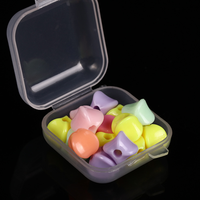 Petite boîte de rangement de bijoux cosmétiques en plastique noir transparent de forme carrée bon marché boîtes d'accessoires d'ongles de bureau pour boucles d'oreilles bagues