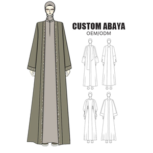 dames mode intérieur ouvert 2 pièces ensemble à manches longues dubaï turquie Ramadan abaya musulman longue robe pour les femmes - Product Image 1