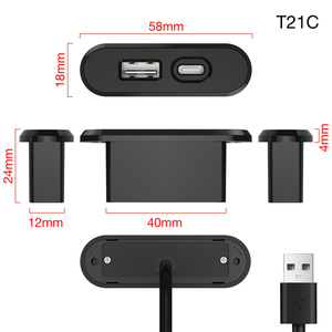 Chargeur USB de bureau haut de gamme, mini chargeur USB-C rectangulaire intégré à une table d'appoint - Product Image 4