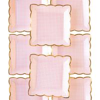 DAMAI Paas-thema feest servies set papier roze bloemen gingham vorm bord servet thee meisje verjaardag bruiloft decoratie