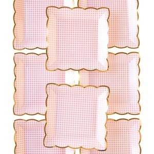 DAMAI Easter Theme Party Tableware Set With Pink Flower Gingham Shape Plate Napkin for Tea Party Girl Birthday Wedding Decor - Product Image 3