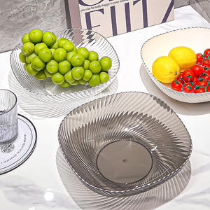 Plateau à fruits élégant en plastique transparent, plat rond pour bonbons, bol à collation moderne pour la décoration de la maison, accessoire de table - Product Image 4