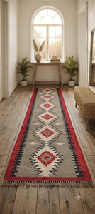 Handmade Wool Jute Southwestern <b>Runner</b> <b>Rug</b> Aztec Tribal Hallway Carpet with Fringe <b>for</b> Boho Farmhouse Rustic Home Decor - Product Image 6