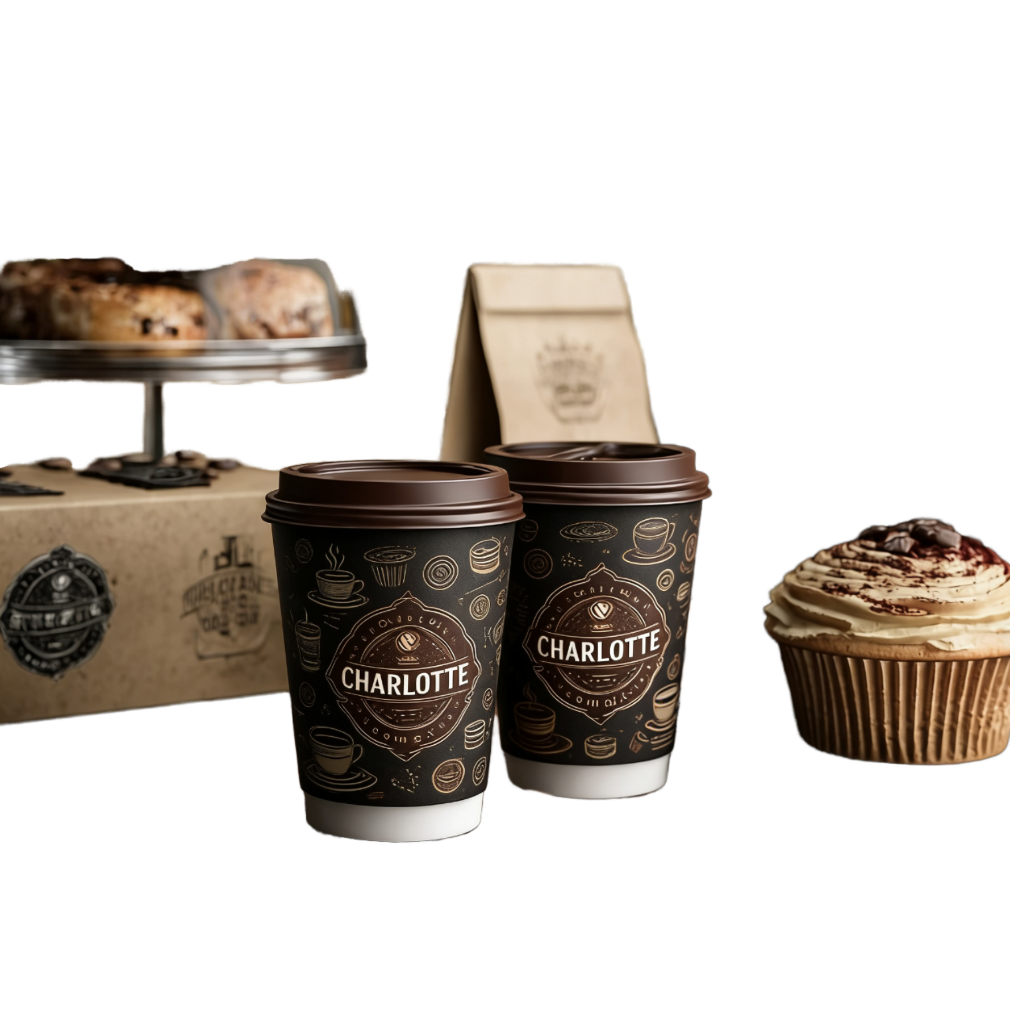 8oz White Kraft Double Wall Coffee Paper Cup PE Coating Bio-Degradable Recyclable Cold Beverage Wine Custom Logo Paper Cups