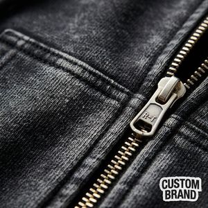 Sudadera con Capucha Extra Grande Personalizada para Hombre, con Cierre de Cremallera, Tela de Rizo de 450 g/m², 100% Algodón, Estilo Retro Urbano, Fabricante ODM - Product Image 2