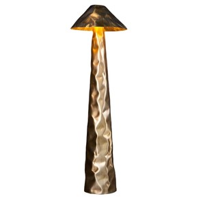 Lampe de sol en forme de champignon, style Wabi Sabi, base en métal doré, éclairage décoratif pour la maison, lampe à économie d'énergie, couverture de 10 à 15 m² - Product Image 5
