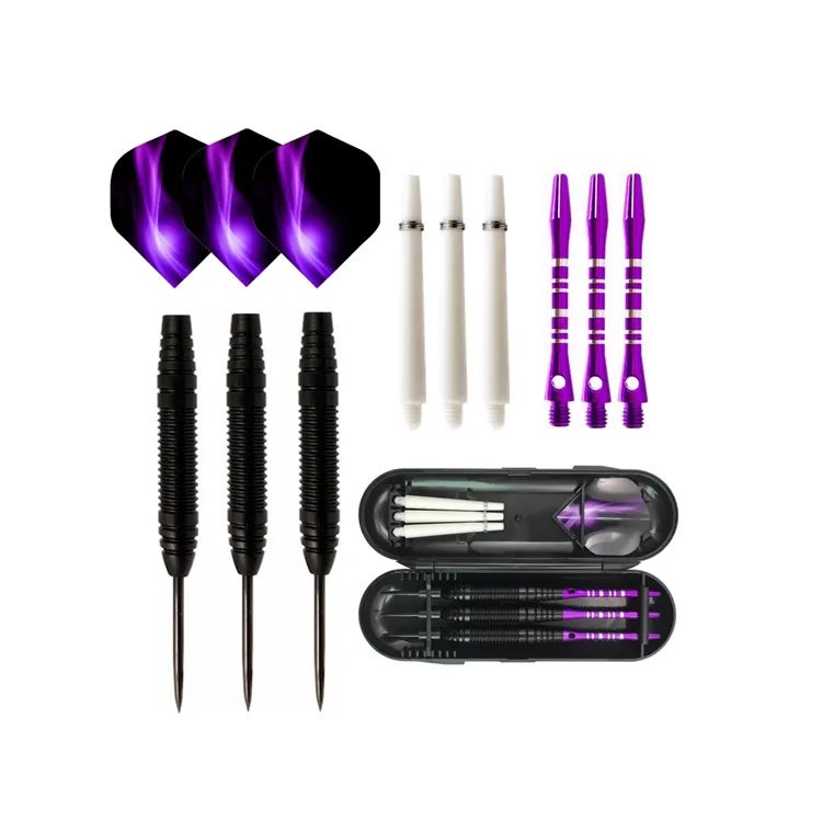 Wholesale good quality indoor sports toys professional steel tip dart sets with black shafts