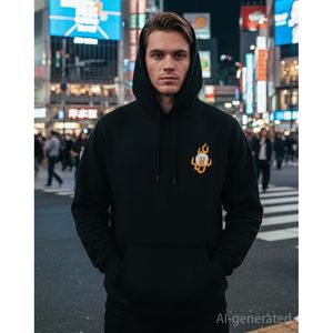 Niepce Inc Sweat-shirt à capuche brodé motif tigre pour homme, 100 % coton, French Terry, style streetwear - Product Image 4