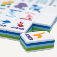 Jeu de Mahjong Origami en Acrylique de Luxe, 160 Tuiles de Mahjong, Ensemble Américain à 5 Couches avec MAHJ et CO