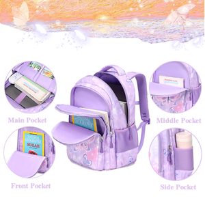 Set di zaino per scuola modello simpatico cartone animato borsa per libri in poliestere <span class=keywords><strong>impermeabile</strong></span> resistente per ragazze adolescenti e studenti dell'<span class=keywords><strong>asilo</strong></span> - Product Image 6