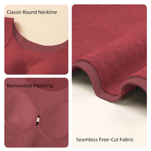 Sous-vêtements thermiques pour femmes, automne-hiver, long johns, grande taille, coussin de poitrine, une pièce, à porter à l'intérieur et à l'extérieur, haut à manches longues, soutien-gorge fin - Product Image 6