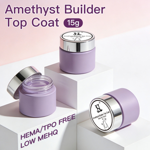 HS Private Label OEM Logo Personalizzato Barattolo da 15g Conforme UE Senza HEMA TPO Basso Contenuto MEHQ Gel Unghie Soak Off UV LED Amethyst <span class=keywords><strong>Builder</strong></span> Top Coat - Product Image 1