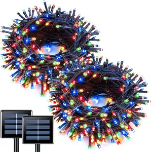 Christmas Decorative Garden Tree Solar LED Fairy Lights Outdoor Waterproof Strings Light Curtain Lights