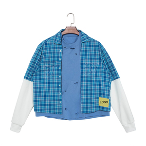 Camisa de Franela Vintage a Cuadros de Manga Larga Estilo Waffle Casual para Hombre, con Bordado y Estampado, 100% Algodón, Cuello Camisero, Talla Grande - Product Image 1