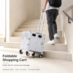 Transportín plegable para mascotas de ABS con ruedas, carrito para perros con 4 ruedas, jaula de viaje portátil para perros pequeños - Product Image 2