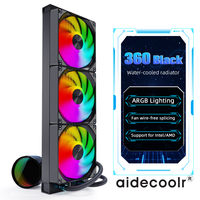 Refroidisseur liquide pour processeur AIO RGB 360 mm/240 mm pour PC de jeu |   Système de refroidissement à eau PWM silencieux pour Intel AM4 AM5 LGA1700