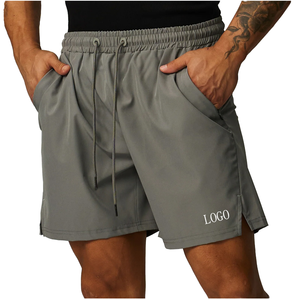 Men's <b>Quick</b> <b>Dry</b> Drawstring <b>Shorts</b> With Pockets And Logo On Lower Hem Spandex Polyester Breathable Sports Wear <b>Shorts</b> - Product Image 1
