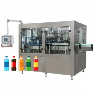 small scale bottle soda water liquid filling capping and packaging machine