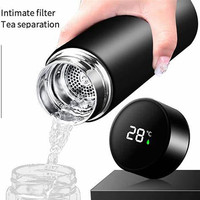 Tasses isothermes intelligentes en acier inoxydable de 500 ml avec affichage numérique LED de la température, infuseur à thé et isolation sous vide