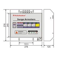 Boîtier de protection contre les surtensions 255V AC SPD T1 + T2 25kA pour 3 phases
