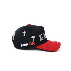 Luxury Designer Jesus Christ Faith Cap Metal Crosses Rhinestone <b>Pins</b> Custom Brim 3D Embroidery Satin Lined Baseball Cap Religion - Product Image 5