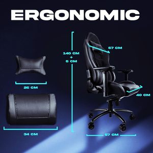 Vente en gros Siège de style voiture de course haut de gamme Chaise d'ordinateur pour salle de séjour Chaise de jeu ergonomique pivotante 4D avec accoudoirs - Product Image 6