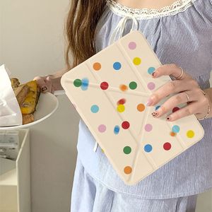 Étui de protection multi-plis à pois de couleur sur fond blanc pour iPad 10/11/12 Gen Air4/5/6/8, tablette 10,2 pouces - Product Image 2