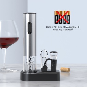 Juego de abridor de vino eléctrico inteligente 4 en 1 de acero inoxidable, regalo de vino, abridor de vino automático, sacacorchos - Product Image 3
