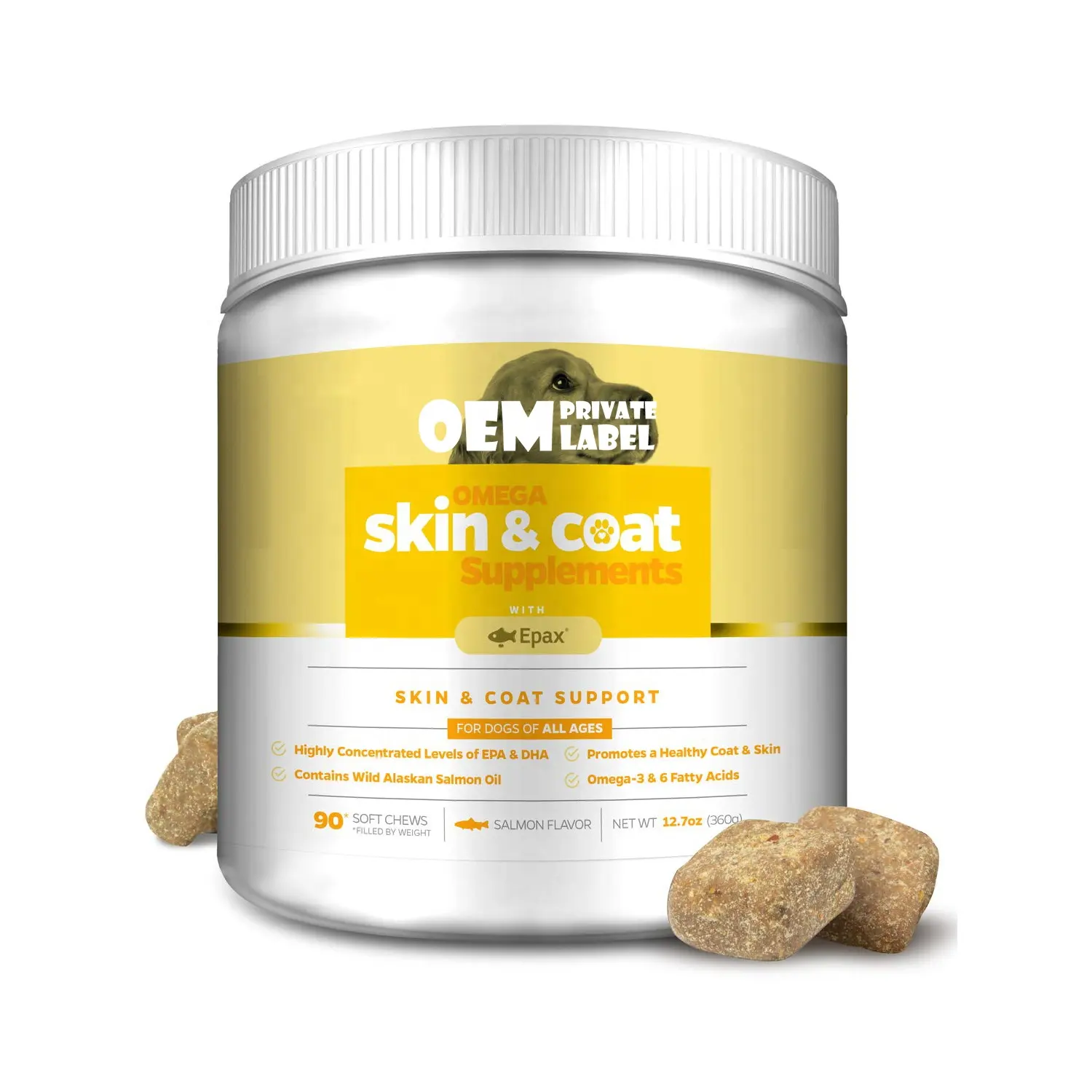 Omega-3-Fischöl für Hunde Soft Chew Supplements mit EPA DHA Vitamin E für gesunde Haut mantel gelenke und Gehirn funktion