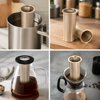 Tube filtre à café sans sédiments en acier inoxydable 304, maille tissée, cylindre à rebord large, pour kit de brassage à froid pour bocal Mason