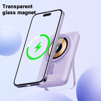 Cargador Portátil Inalámbrico Magnético Ultra Delgado de 10000mAh, PD 20W, 2 en 1, Carga Rápida, Pantalla LED, con Soporte