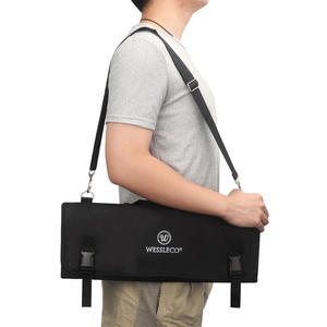 ポータブルキャンバスシェフナイフツールロール防水 & 耐摩耗性10-14ポケットバックル閉鎖屋外レストラン収納 - Product Image 3