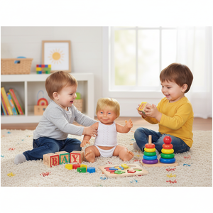 BABYLIN White Girl avec des cheveux blonds et des jouets éducatifs pour la sensibilisation au syndrome de Down - Product Image 3