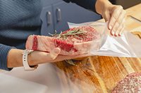 Rouleaux de sacs d'emballage alimentaire sous vide en nylon transparent gaufré pour aliments surgelés, 25 cm x 500 cm