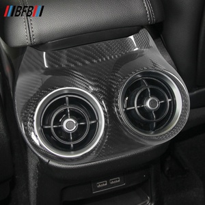 Para <span class=keywords><strong>Alfa</strong></span> <span class=keywords><strong>Romeo</strong></span> <span class=keywords><strong>Stelvio</strong></span> 2017-2024, Molduras Interiores de Fibra de Carbono Real, Cubierta de Ventilación de Salida de Aire Acondicionado Trasera - Product Image 4