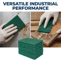 Tampon de nettoyage industriel vert 120x200mm, tampon abrasif en nylon durable pour le débavurage des métaux et le polissage automobile