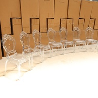 Vente en gros de chaises de salle à manger transparentes en polypropylène acrylique transparent pour fête de mariage