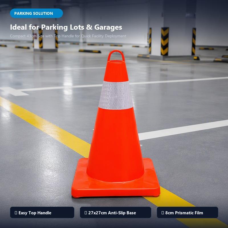 Traffic Riser Cone 43CM PVC Traffic Safety Cone Reflective Road Warning Cone Flexible ...
