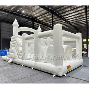 Commerciale di grado 18oz in PVC bianco di rimbalzo della casa a ostacoli percorso ad ostacoli gioco gonfiabile percorso a ostacoli - Product Image 1