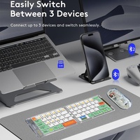 Combo de Teclado y Ratón Plegable JOMAA, 2.4G + BT5.0, Inalámbrico, Recargable, Portátil, para Viajes, en Stock