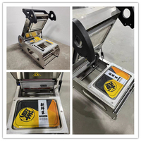 Machine manuelle de scellage de barquettes pour l'emballage de fruits, légumes et viandes (type boîte à lunch)