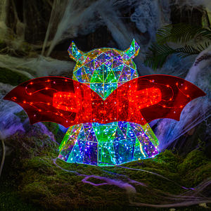 Bonitos fantasmas prismáticos de alas Rojas brillantes con luces LED, soporte de suelo, luz nocturna para niños, regalo de Halloween - Product Image 6