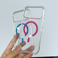 Étui magnétique anti-jaunissement résistant aux chocs PRT pour 18 11 2.5mm PC+Acrylique, coque transparente fine et protectrice