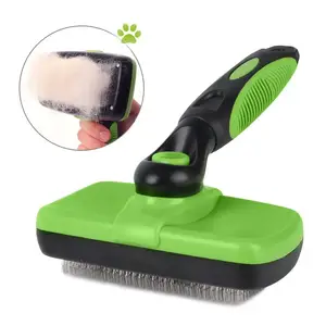 ZMaker New Pet Cleaning Slicker Brush Self Cleaning Grooming Slicker Brush for Dogs Pet Grooming Brush for Dogs and Cats