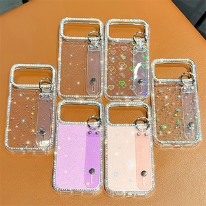 Funda de lujo con diamantes y purpurina de TPU para iPhone 17 Air 16 15 Pro Max, con soporte DIY y cubierta trasera transparente para la lente - Product Image 2