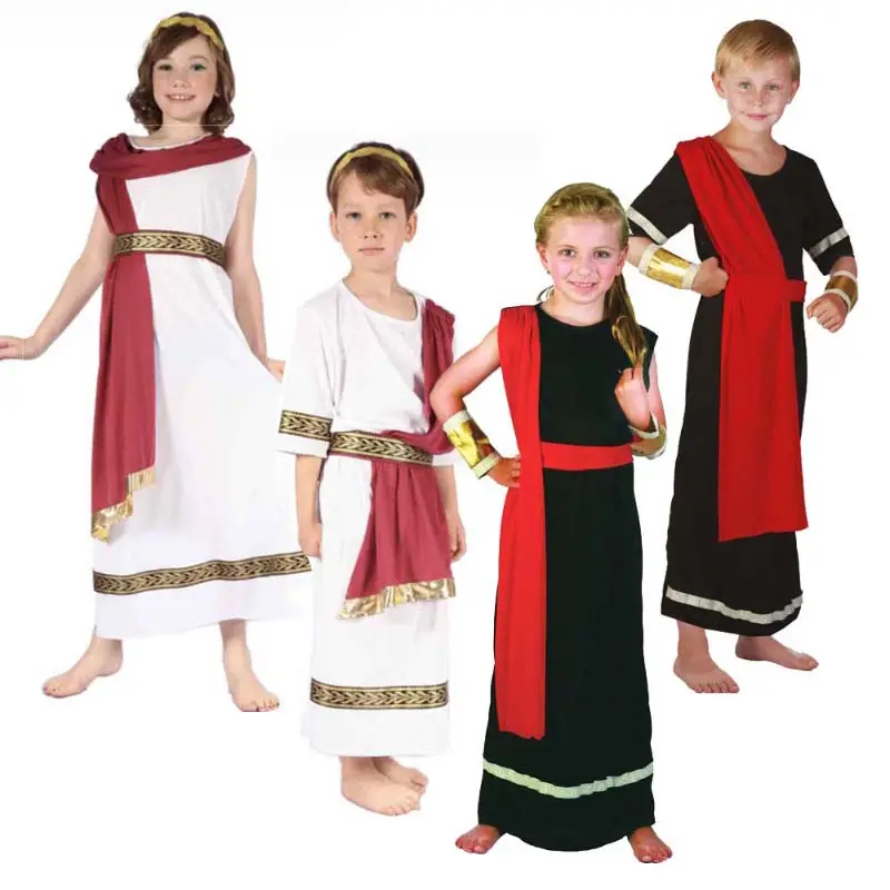 Bambini ragazze dea greca Costume Roman Toga Outfit Book Week Child Fancy Dress AGHC-014