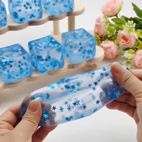 Pelota Antiestrés de Goma con Forma de Cubo de Hielo Azul, Juguete Sensorial con Material de PU para Aliviar la Ansiedad, Unisex, Mayores de 14 Años